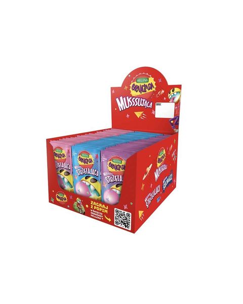 Hellena Oranżada musssująca strzelająca w proszku o smaku gumy balonowej (105X6G)0,63KG
