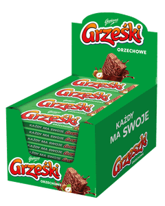 Goplana, wafelki Grześki Orzechowe w czekoladzie mlecznej - display, 1,29 kg islodycze.pl
