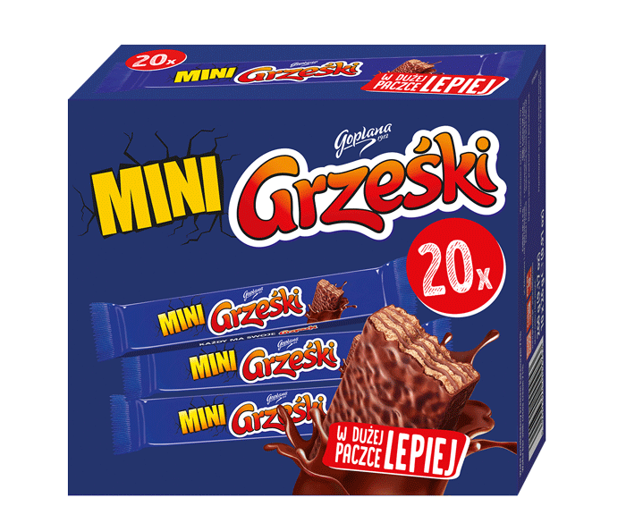 Goplana - Wafelki Mini Grześki w czekoladzie deserowej - pudełko 400g - islodycz