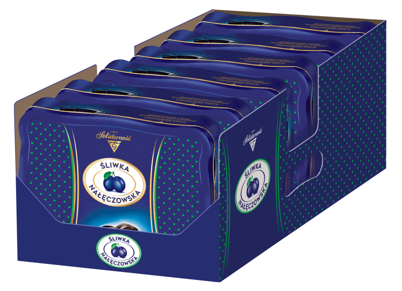 Bombonierki ze Śliwką Nałęczowską - 6 ozdobnych puszek w kartonie (6X490G) 2,94kg