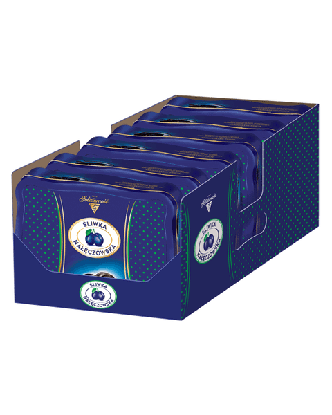 Bombonierki ze Śliwką Nałęczowską - 6 ozdobnych puszek w kartonie (6X490G) 2,94kg