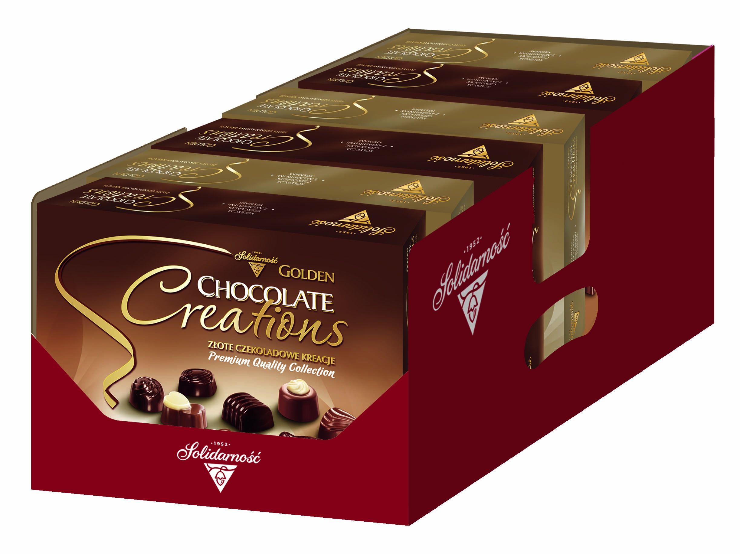 Złote Czekoladowe Kreacje - MIX 6 bombonierek w kartonie (6X228G) 1,36kg