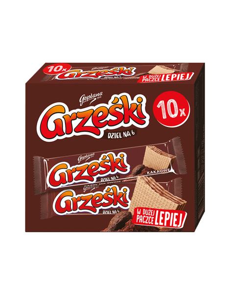 Grześki DZIEL NA 6 Kakaowe, 26g - 10 sztuk w kartonie