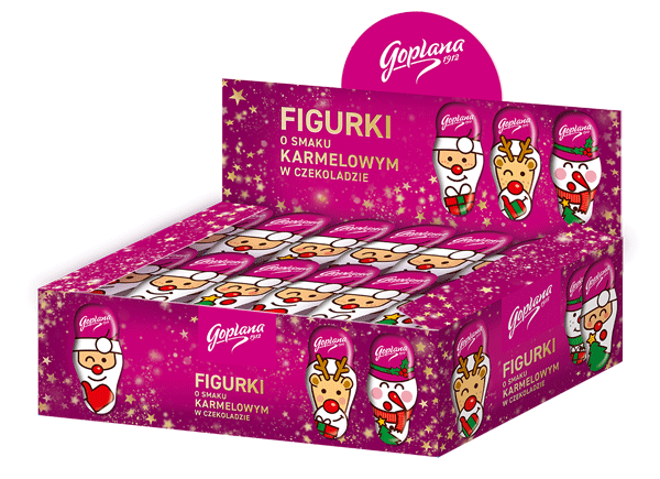 Figurka Mikołaj - 80 sztuk w kolorowym kartonie (80x30g)2,4kg