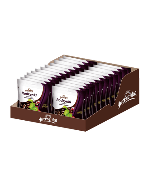 Rodzynki w czekoladzie deserowej - 24 sztuki w kartonie (24X80G) 1,92KG