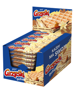 Goplana, wafelki Grześki Gofree Waniliowo-czekoladowe - display OTWART, 1,15 kg. islodycze.pl