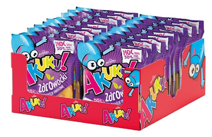 Żelki Zdroowocki AKUKU! - 30 sztuk w kartonie (30X90G) 2,7kg