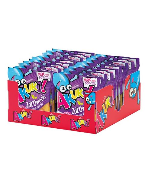Żelki Zdroowocki AKUKU! - 30 sztuk w kartonie (30X90G) 2,7kg