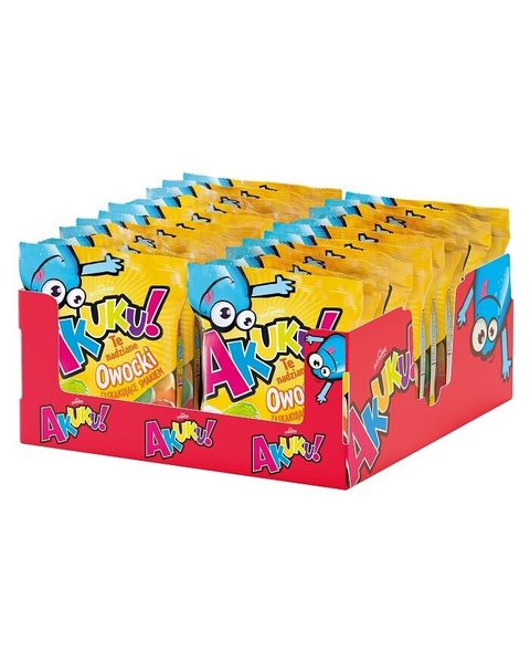 Żelki Owocki AKUKU! - 24 sztuki w kartonie (24X90G) 2,16kg