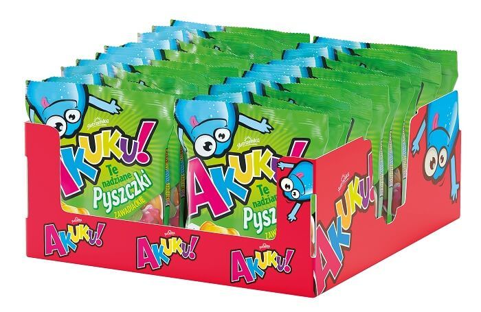 Jutrzenka, AKUKU, żelki Puszczki. 24 szt. w kartonie, islodycze.pl