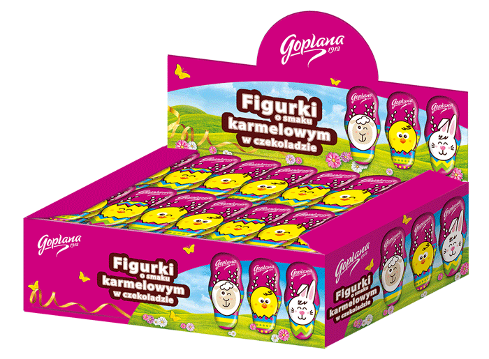 Kurczaczek - Figurka o smaku karmelowym w czekoladzie (80X30G) 2,4KG