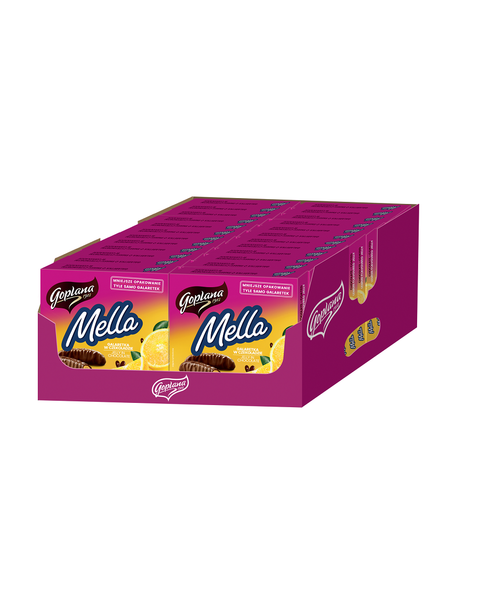 Mella galaretka w czekoladzie o smaku cytrynowym, 190g - 24 sztuki w kartonie  (24X190G) 4,56KG