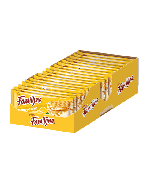 Familijne wafle o smaku cytrynowym - 24 sztuki w kartonie (24X180G) 4,32KG