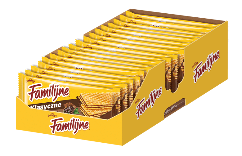 Jutrzenka, Familijne Wafle Kakaowe, display, islodycze.pl