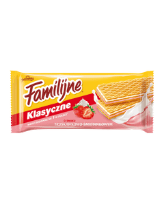 Jutrzenka, Familijne Wafle o smaku Truskawkowo-śmietankowym, 180 g. islodycze.pl
