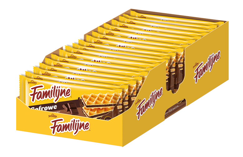Jutrzenka, Familijne Czekoladowe wafle Gofrowe, karton, islodycze.pl