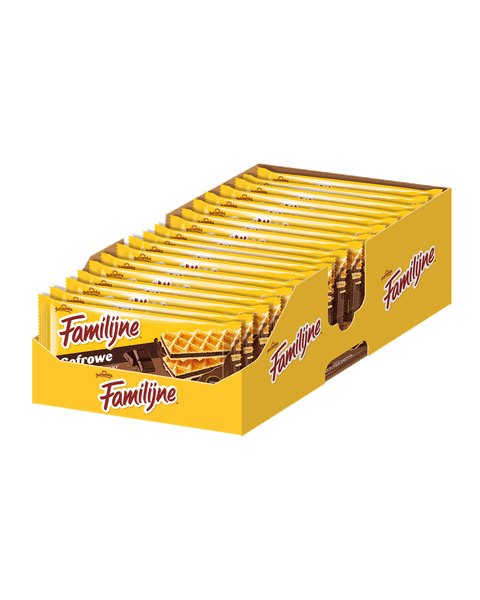 Familijne wafle gofrowe z musem czekoladowym - 23 sztuki w kartonie (23X130G) 2,99KG