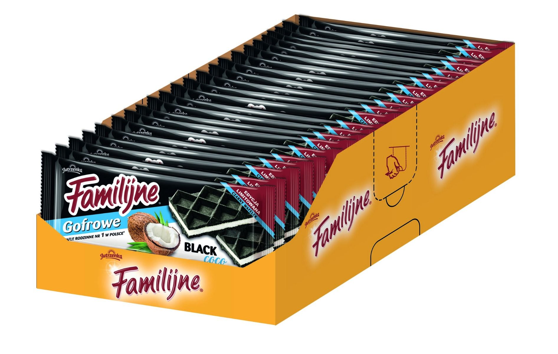 Familijne wafle Gofrowe BLACK coco - 23 sztuki w kartonie (23X140G) 3,22kg