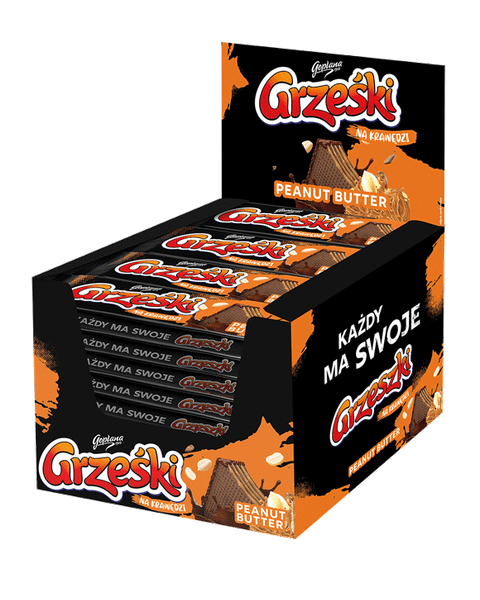 Grześki Peanut Butter - 32 sztuki w kartonie (32X40G) 1,28 KG