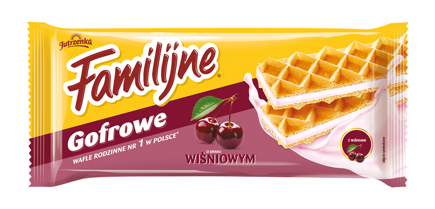 Familijne wafle o smaku wiśniowym, 140g