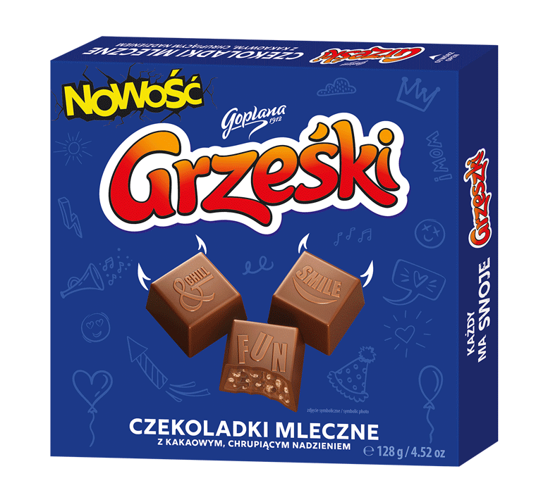 Praliny Grześki z kakaowym chrupiącym nadzieniem, 128g