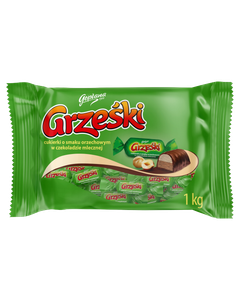 Grześki Cukierki o smaku orzechowym w czekoladzie mlecznej, 1kg