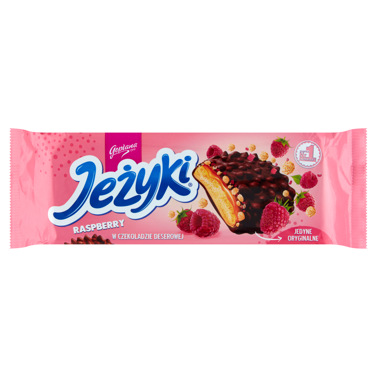Jeżyki malinowe w czekoladzie deserowej, 140g
