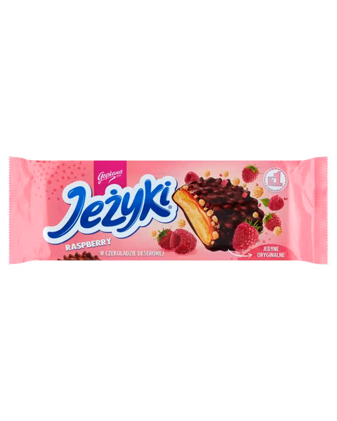 Jeżyki malinowe w czekoladzie deserowej, 140g
