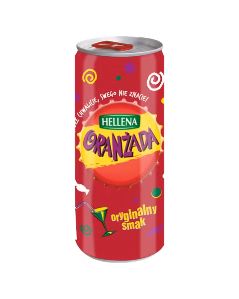 Hellena Oranżada czerwona w puszce 20% soku, 0,25l