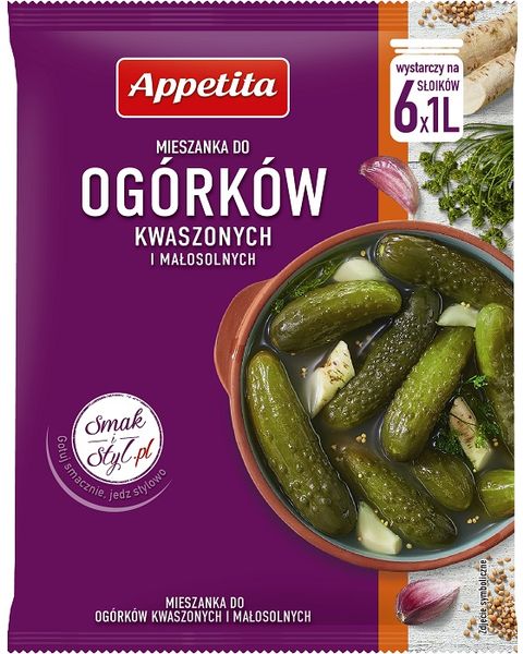 Mieszanka do ogórków kwaszonych i małosolnych Appetita, (20X40G) 0,8KG