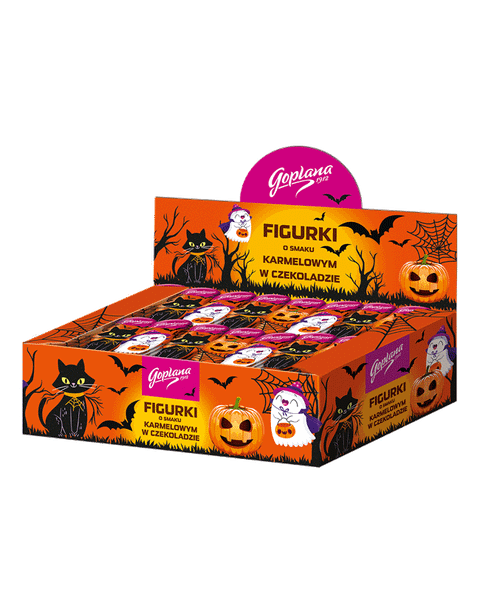 Figurka karmelowa w czekoladzie – Halloween, 30 g - 80 sztuk w kartonie (2,4 kg)