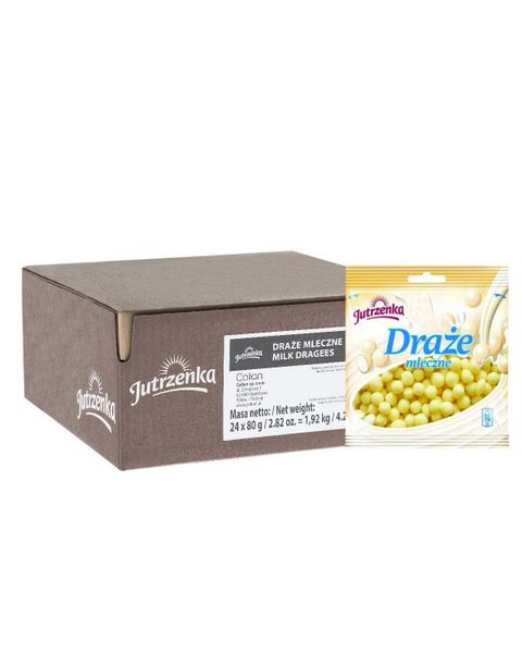 Draże mleczne - 24 sztuki w kartonie (24X80G) 1,92KG