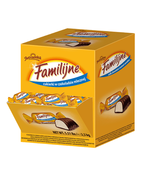 Familijne Cukierki w czekoladzie mlecznej z kremem o smaku smietankowym z dodatkiem wafli 2,5 kg