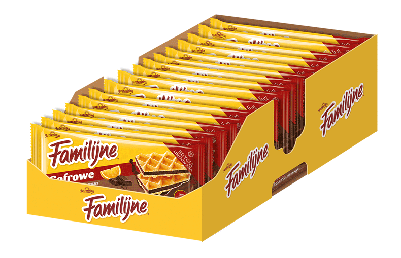 Familijne gofrowe czekoladowo - pomarańczowe (23x140G) 3,22KG