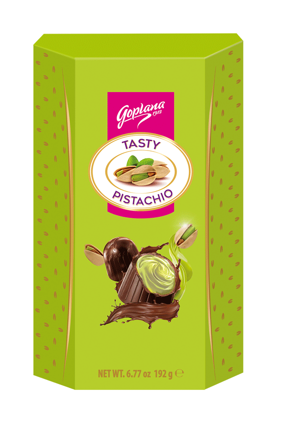 Pistachio praliny z kremem pistacjowym, 192g