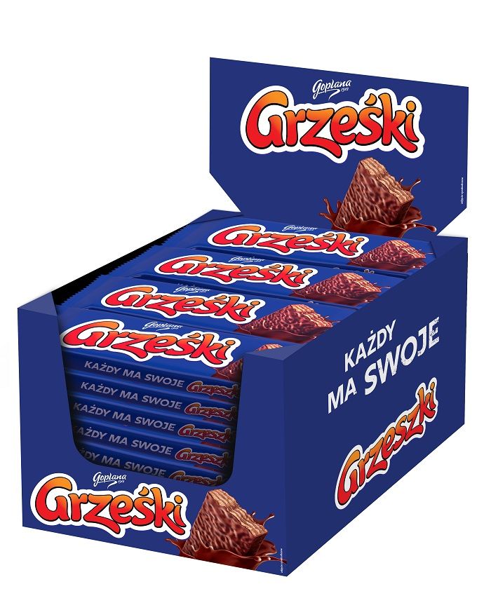 Grześki Kakaowe w czekoladzie - 36 sztuk w kartonie (36X36G) 1,29KG