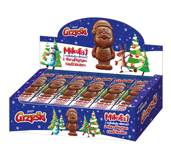 Mikołaj Grześki z czekolady mlecznej z chrupiącym nadzieniem (30X29G) 0,87KG
