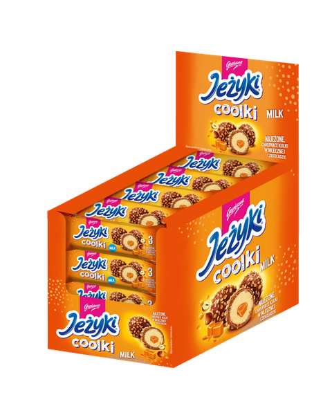 Pralinki Jeżyki coolki w czekoladzie mlecznej 35 g - 25 sztuk w kartonie (25X35G) 0,87 KG