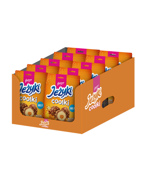 Pralinki Jeżyki coolki w czekoladzie mlecznej 140,4g - 10 sztuk w kartonie (10X140,4G) 1,4kg