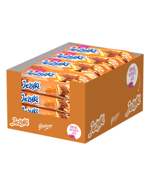 Jeżyki słony karmel w czekoladzie mlecznej 140g - 20 sztuk w kartonie (20X140G) 2,8kg