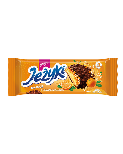 Jeżyki w czekoladzie deserowej pomarańczowe, 140g