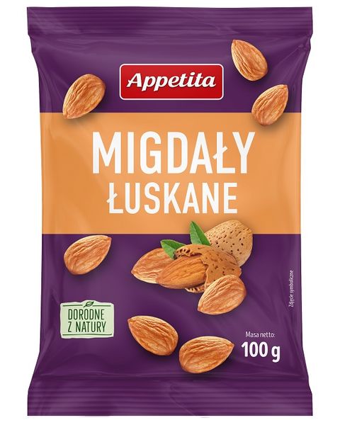 Migdały łuskane (15X100G) 1,5KG APPETITA