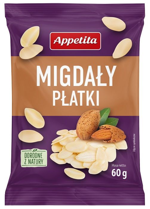 Migdały płatki (15X60G) 0,9KG APPETITA
