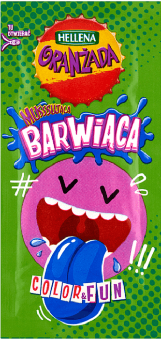 Hellena Oranżada musssująca barwiąca w proszku, 6g