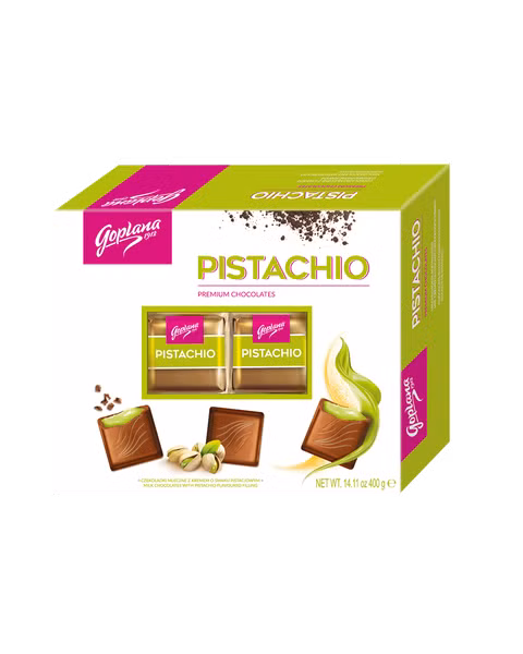 PISTACHIO 400g, Czekoladki z Klasą, 4 sztuki w kartonie (4x400G) 1,6KG