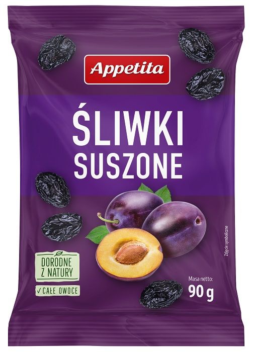 Śliwki suszone (15X90G) 1,35KG APPETITA