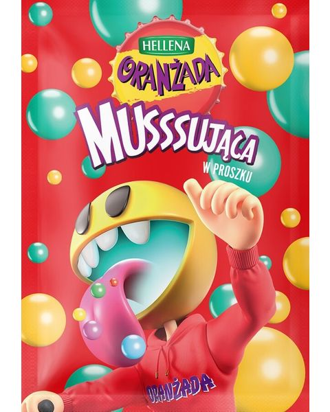 Hellena Oranżada mussssująca w proszku czerwona, 18g