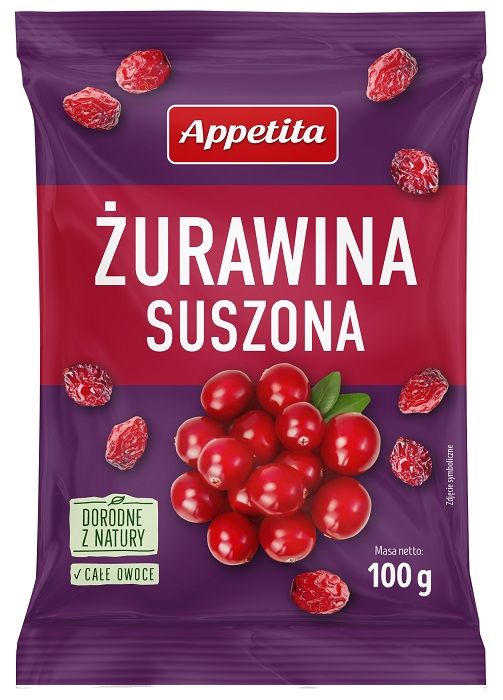 Żurawina suszona (15X100G) 1,5KG APPETITA